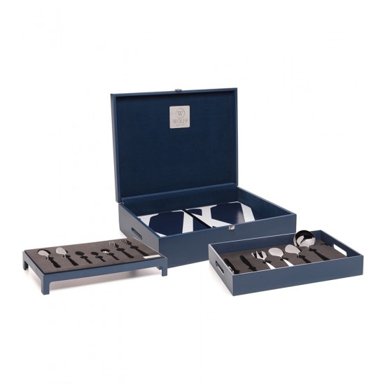 Faqueiro 101 Peças Zurich De Aço Inox Wolff Com Estojo De Madeira